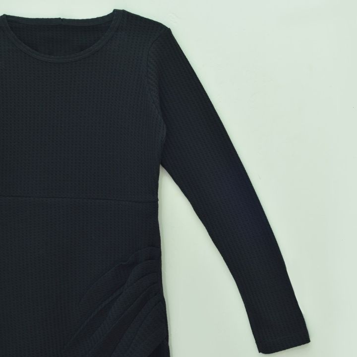 Stylish%20Plain%20Black%20Long%20Sleeve%20Bodycon%20Wrap%20Dress%20Dress%20Short%20Gown%20Women%20Girl%20Frock%20Ladies%20For%20Party%20-%20Image%205