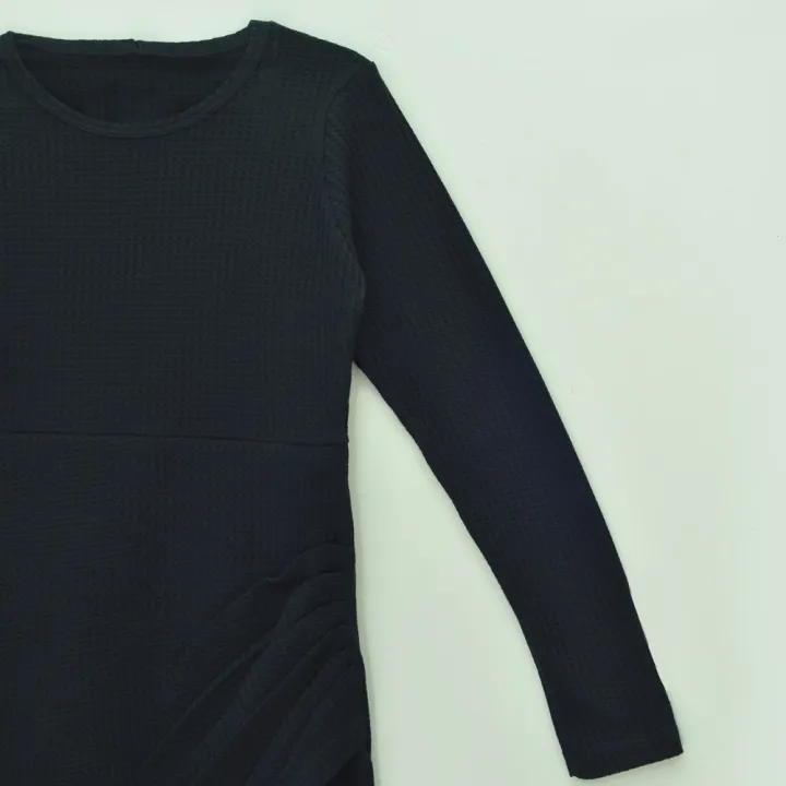 Stylish%20Plain%20Black%20Long%20Sleeve%20Bodycon%20Wrap%20Dress%20Dress%20Short%20Gown%20Women%20Girl%20Frock%20Ladies%20For%20Party%20-%20Image%205