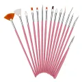 Monja 20Pcs Nail Art Dotting Pen Liner Flower French Tips Acrylic UV Gel Brushes set Manicure Tool. 