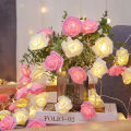 1PCS 2M Rose Small Colored Lights String Lights LED White and Pink Rose Birthday Decor Gift Room Bedroom Decoration. 
