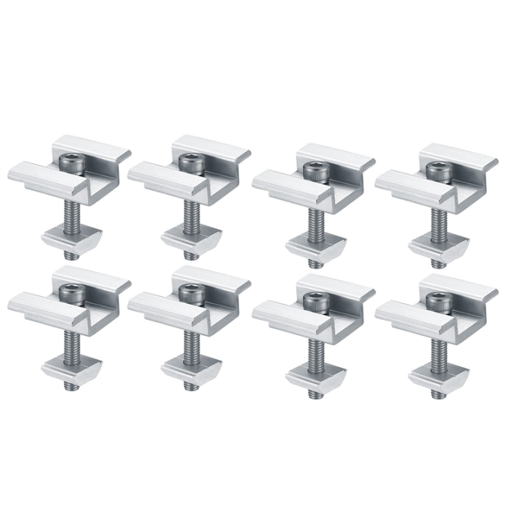 SRIWEN 8Pack Solar Panel Mounting Brackets, Solar Panel End Clamps, Centre Clamps, for PV Solar Panel Solar Module 35mm