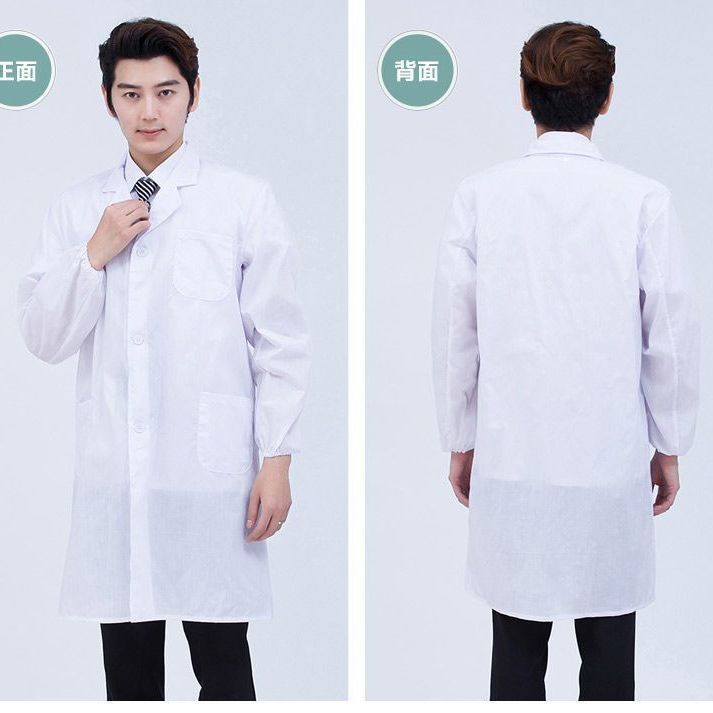 Work Clothes Men's and Women's Long Nurses' Uniform Doctor Medical Care Thin Student Long Sleeve White Gown Chemical Pharmacy Lab Coat