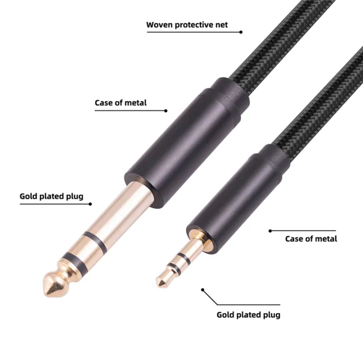 3.5Mm%20to%206.35Mm%20Adapter%20Aux%20Cable%20for%20Mixer%20Amplifier%20Gold%20Plated%203.5%20Jack%20to%206.5%20Jack%20Male%20to%20Male%20Audio%20Cable%202%20Meter%20-%20Image%207