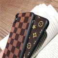 FELMYST Luxury Case For iPhone 11 Fashion LV Simple Brand Cute Soft border Mobile Phone Casing Girl Women Vintage Lattice Shockproof Cover. 