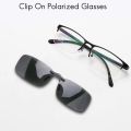 Uni Clear Dark Green Polarized Lens Sunglasses Clip On Eyeglasses. 