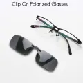 Uni Clear Dark Green Polarized Lens Sunglasses Clip On Eyeglasses. 