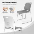 PREMIUM STACKABLE BLUE ARMLESS CHAIR - Conference Visitor Training Room Reception Office Breathable Desk Chair with Lumbar Support Ergonomic. 