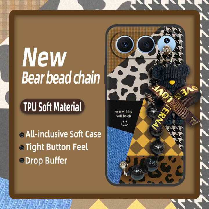 Back Cover soft case Phone Case For Honor 500 China Dirt-resistant Bear bracelet Simplicity Black pearl pendant cute