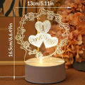 Valentine's Day Table Lamp Four Heart Bedside Lamp Romantic Color USB Touch Switch LED Acrylic 3D Night Light Creative table lamp Acrylic Night Light USB baby bedroom desk birthday gift. 