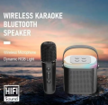 Compact Wireless Mini Karaoke Speaker System with Bluetooth, Microphone, and LED Effects, Ideal for Singing at Home or Outdoor Parties for All Ages. 