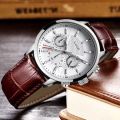 Stainless Steel / Leather Strap Luxury Men Watch Quartz Analog Business Chain Casual Wrist Dial LIGEx Watches For Boys Gents Black White Brown 183724302 Time_Zone LK. 