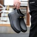 Rain Boots Waterproof Stylish Water Shoes Men's Rain Boots Short Tube Mid Tube Kitchen Anti-Slip Rubber Shoes Lightweight and Extra Thick Summer Rubber Boots. 