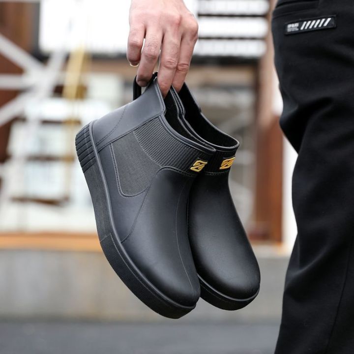 Rain%20Boots%20Waterproof%20Stylish%20Water%20Shoes%20Men's%20Rain%20Boots%20Short%20Tube%20Mid%20Tube%20Kitchen%20Anti-Slip%20Rubber%20Shoes%20Lightweight%20and%20Extra%20Thick%20Summer%20Rubber%20Boots%20-%20Image%209