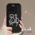 For Oppo A57 A78 A38 A7 A12 A18 A17 A16 A5s A9 A74 A58 A76 A54s A31 A77 A53 A52 A98 A3s A55 A16s A96 A77s A17k A1K Reno 4 5F 8T Pencil Stick Man Simple Couples Soft Case.