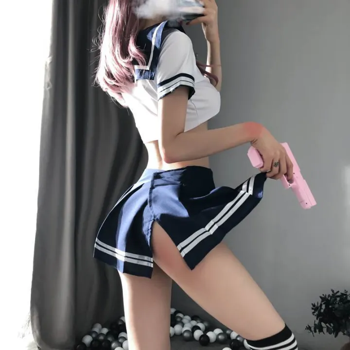 Cosplay%20Lingerie%20School%20Student%20Role%20Play%20Costume%20Women%20Cute%20Mini%20Skirt%20Tight%20Blouse%20Set%20College%20Girl%20Cos%20Anime%20-%20Image%202