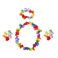 【WEJA】6 Set Hawaiian Grass Skirt flower Hula Lei Wristband Garland fancy Dress costume. 