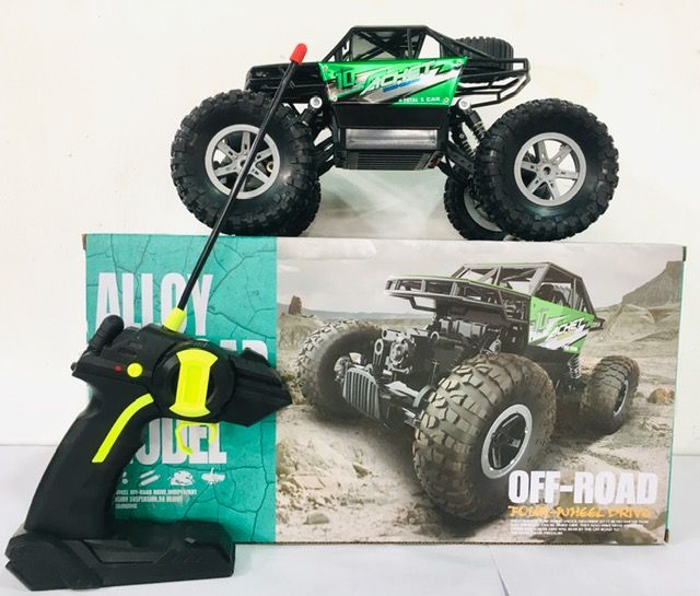 4 Wheel Large Size Monster Jeep 27MHz Remote Control Rechargeable Off Road Metal Body High Speed Climbing Rally Jeep Truck 2.4 GHz Version High Quality Cross Country Car