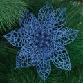 New Party 15cm Flowers Christmas Xmas Tree Decorations Glitter Hollow. 