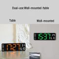 Large Digital Wall Clock Remote Control Temp Date Week Display Timer Countdown Table Clock Wall-mounted Dual Alarms LED Clocks. 