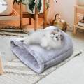 Cat Sleeping Bag Snooze Cat Half Covered Cave for Dog Puppy Pomeranian gray. 