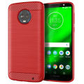 lthmy for Motorola Moto G6 Plus Case Carbon Fiber TPU Soft Silicone Back Cover Armor Phone Case Casing. 