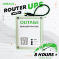 15V Uninterruptible Power Supply - Mini UPS/ Power Backup/ Battery Backup for 4G Fibre Router / Router UPS / DC UPS [OUTAGE HR-NPJ015] [15V 1A] [Made in Sri Lanka]. 