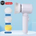 Electric Cleaning Brush Set Kitchen Bathroom Sink Bathtub Floor Toilet Tub Electric Spin Scrubber Cleaning Brush Drill Brush (Color : U Rechargeable Kitchen Dishwashing Brush Sink Cleaner Bathroom Bathtub Clean Brush Spin Scrubber Electric Cleaning Brush. 