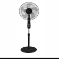Stand Fan 5 Blade Black Body With Timmer. 