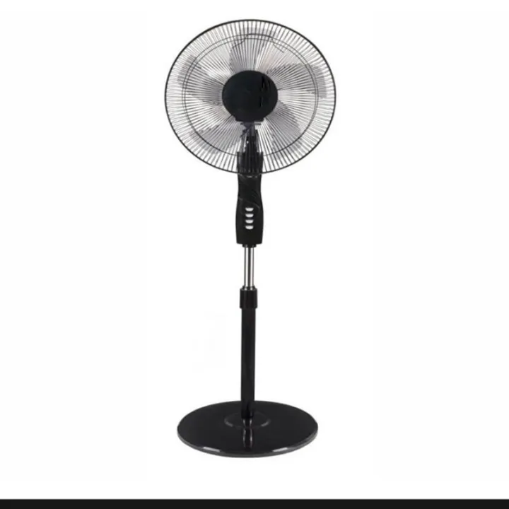 Stand Fan 5 Blade Black Body With Timmer