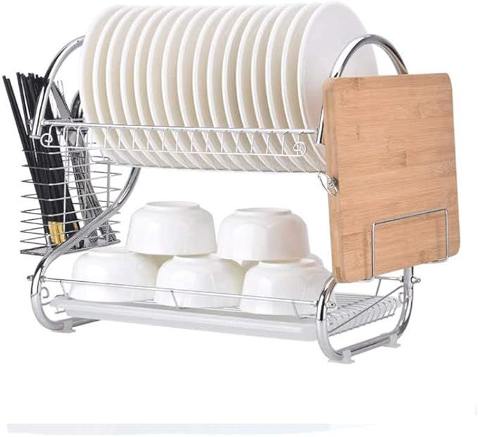 Space-Saving%202-Tier%20S%20Shaped%20Dish%20Drying%20Rack%20Kitchen%20Organizer%20with%20Stainless%20Steel%20Build,%20Removable%20Drainboard,%20and%20Enhanced%20Storage%20for%20Cutlery%20and%20Plates%20-%20Image%203