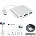 Macbook Usb 3.1 Thunderbolt 3 USB-C To HDMI Type C Switch To HDMI 4K Adapter Cable 3 in1 Cable Converter For Android. 