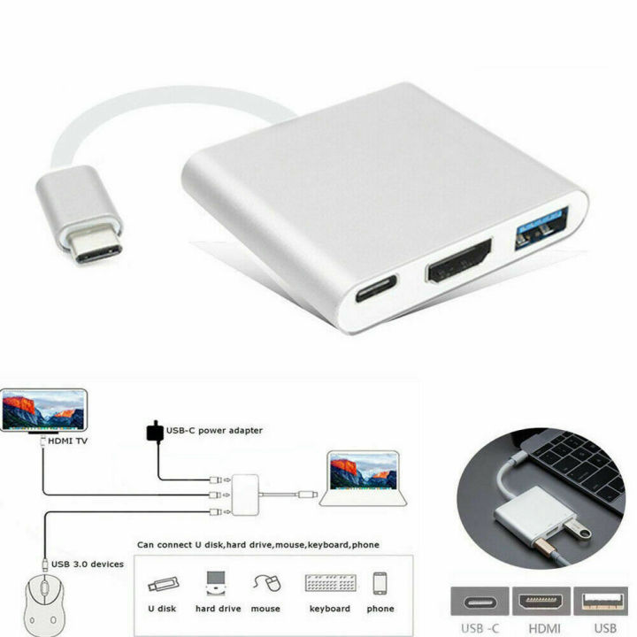 Macbook%20Usb%203.1%20Thunderbolt%203%20USB-C%20To%20HDMI%20Type%20C%20Switch%20To%20HDMI%204K%20Adapter%20Cable%203%20in1%20Cable%20Converter%20For%20Android%20-%20Image%204