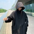Mid-Length Trench Coat Men's Korean-Style Trendy All-Matching ins Hooded Hooded Jacket Autumn Top Fashion Brand Autumn Coat. 