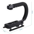 Professional Video Stabilizing C U Shape Pro Handle Grip Handheld Mount Triple. 