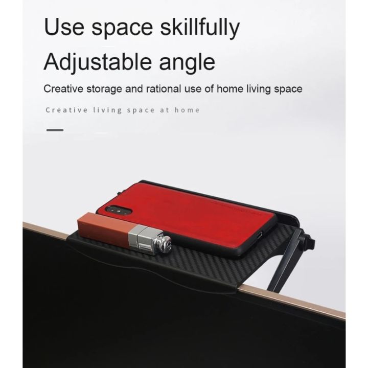 Adjustable TV Top Shelf, Screen Top Shelf Mount, Monitor Top of TV Shelf Mounting Bracket for Streaming Devices, Cable Box, Router and Home Decor TV Top Storage Bracket-1 Pack