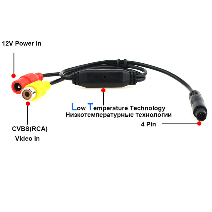 Car Rca Cvbs Female To 4 Pin Male Conversion Cable For Rear View Dvr Mirror Parking Monitors Connect Reversing Backup Camera
