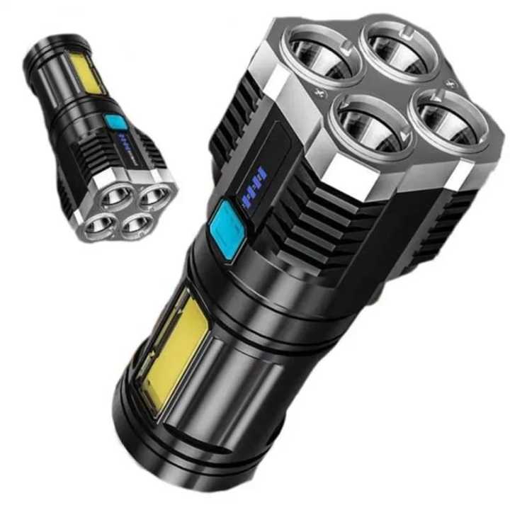 COB flashlight Portable USB rechargeable 4LED Touch High power led flashlights