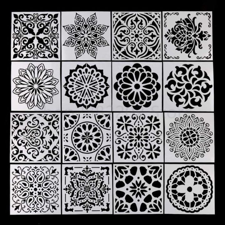 9/16pcs/set Mandala Stencil Drawing Template Ruler Stencils For ...