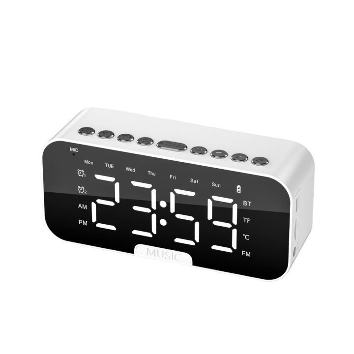 5-in-1 FM Alarm Clock LED Digital Display Sleep Timer Small Digital Clock Reminder with Mirror Electronic Alarm Clock