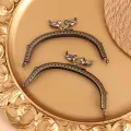 1Pc 12.5cm Bird Head Embossed Antique Bronze Metal Purse Frame Bag Kiss Clasp MKL. 