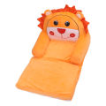 Foldable Kids Sofa Soft Flip Open Cartoon Animal Toddler Couch Orange 2 Layers. 