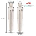 Replacement Flip Key #07 #15 #16 #23 #62 Key Blade For Mitsubishi Lancer Galant Outlander Pajero Car Remote Key Blank-No.62. 