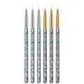 Monja 3Pcs/Set Nail Art Acrylic Transparent Handle Stripes Lines Liner Drawing Brush Pattern Design Painting Pen Manicure Tool. 