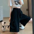 Korean Style Trendy Workwear Shorts Women's Loose High Waist Slimming All-Matching and Handsome Fashion Brand vibe Design Casual Sports Pants. 