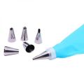 6 Piece Cake Decorating Nozzle Set and Piping Bag with Plastic Nozzle Connector and Silicone Basting Brush and Spatula. 