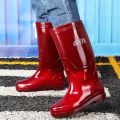 Rain Boots Mesh Waterproof High-Top Miner Rubber Shoes Construction Site Construction Tendon Bottom No Lining Mid-Calf Tendon Bottom Rain Boots Quick-Drying. 