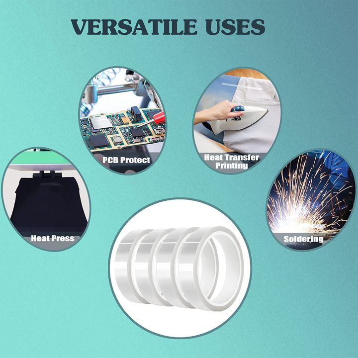 4%20Rolls%2020mm%20X33M(108Ft)%20Clear%20Heat%20Tape%20for%20Htv%20Electrical%20Tape%20Transparent%20High%20Temperature%20Sublimation%20Heat%20Resistant%20-%20Image%207