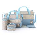 5pcs Fashionable Mother's Maternity Bag Baby Diaper Bag Sets Large-capacity Baby Stroller Nappy Bag Mommy Bag | IStorez LMH 5044. 