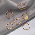 Accessories Girl New Jewelry 6Pcs/Set Retro Vinage Gold Rings Set. 