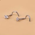 Nose Piercing Exquisite ium Steel Cubic Zirconia Nose Stud. 
